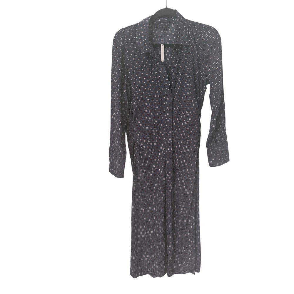 Madewell Ruched Midi Shirtdress navy NWT size 4 - Picture 12 of 12